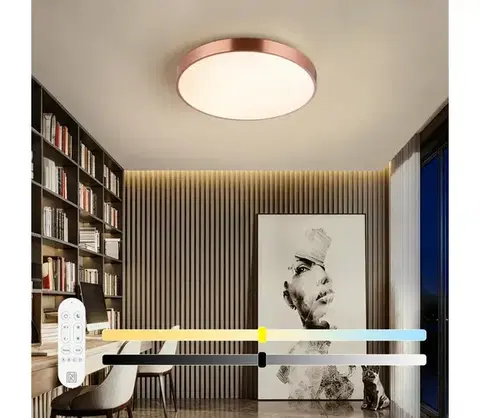 Svietidlá  NEO 07321L-LED stmievateľné stropné svietidlo NEO LITE SEMPLICI 36W/230V, priemer 40 cm, medené, s diaľkovým ovládaním 07321L