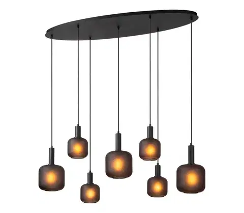 Svietidlá Lucide 45405/07/30 - Luster na lanku ELOISE 7xE27/40W/230V čierna 45405/07/30