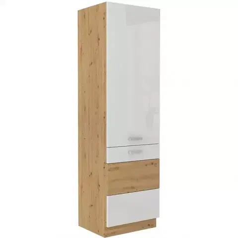 Kuchynské skrinky Skrinka do kuchyne ARTISAN biela lesklá 60DK-210 2F