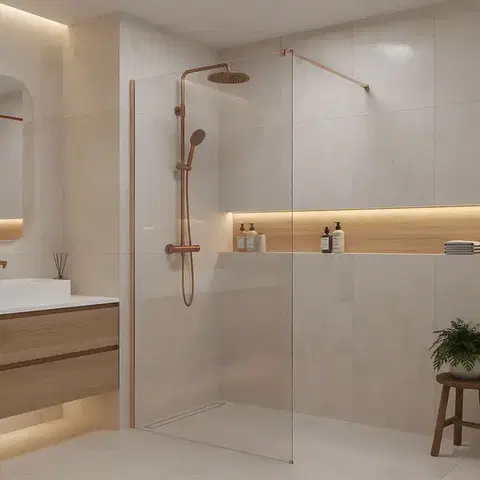 Sprchové dvere REA/S - Sprchová zástena Flexi Transparent / Brush Copper 70 KPL-K99368
