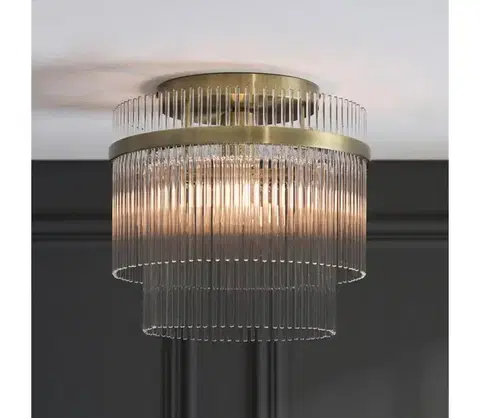 Svietidlá Endon 119492 - Prisadený luster MARIETTA 1xE27/10W/230V mosadz/priehľadné 119492