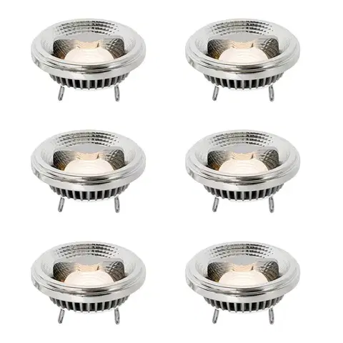 LED osvetlenie Sada 6 stmievateľných LED žiaroviek G53 111 mm 12 W 600 lm 2700 K