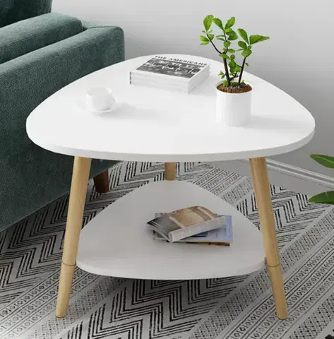 Konferenčné stolíky FLAT konferenčný stolík, biela/borovica