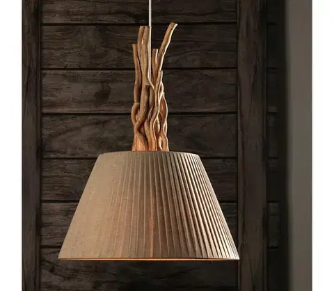 Svietidlá ONLI - Luster na lanku WOODY 1xE27/22W/230V 5029/SS