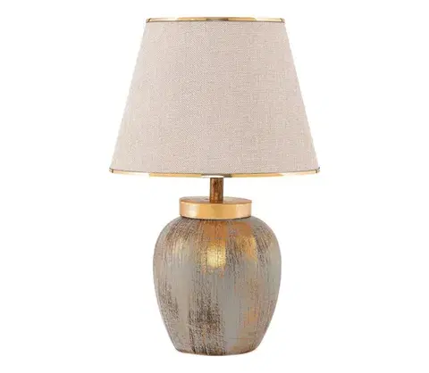 Lampy  Stolná lampa 1xE27/40W/230V zlatá/béžová 687HMY2119