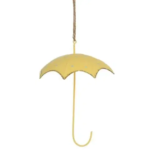 Veľkonočné a jarné dekorácie Kinekus Ozdoba závesná dáždnik, 14cm, kovová, žltá