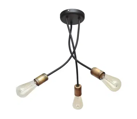 Svietidlá  Luster na tyči HARVARD 3xE27/15W/230V W-1026/3 BK+AB