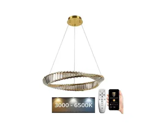 Svietidlá  LED Stmievateľný krištáľový luster na lanku LED/40W/230V + diaľkové ovládanie J6349/GCH