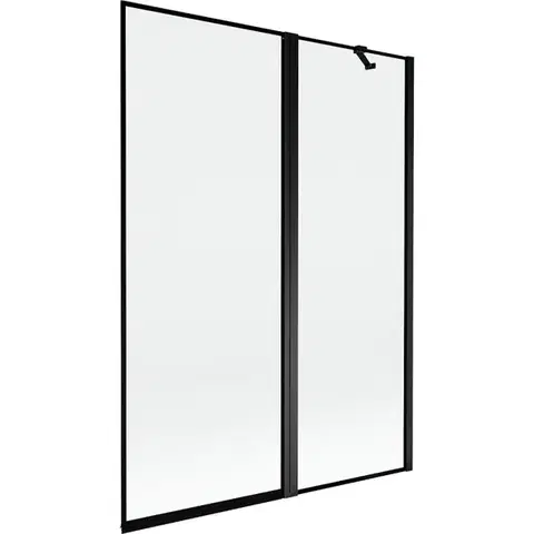 Sprchové dvere MEXEN - MIST vaňová zástena 130x150 cm 6mm f+s, čierna, okraj, pravá 8A9-130-011-70-70-P
