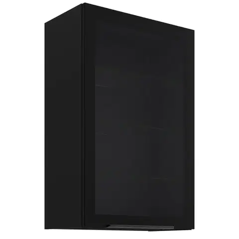 Kuchynské skrinky visiace Vitrína Čierna/Čierna 60gs-90 1f