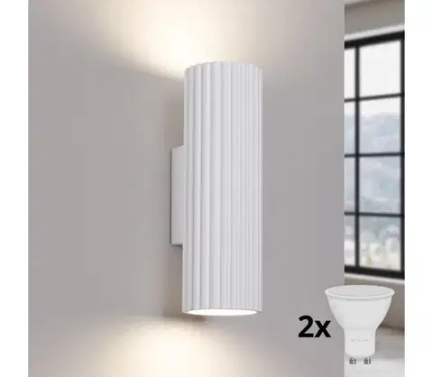 Svietidlá BRILAGI - LED nástenné svietidlo CRESTO 2xGU10/10W/230V 20 cm biela BR.1647