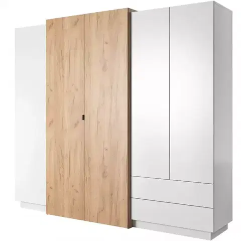 Šatníkové skrine Skriňa 3d A 230 Biely/Dub Craft zlatý