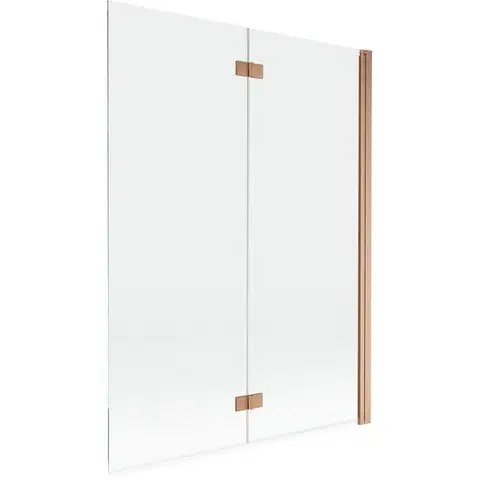 Sprchové dvere MEXEN - MIST vaňová zástena 130x150 cm 6mm 2-s, meď kartáčovaná, číra, pravá 8A9-130-002-65-00-P