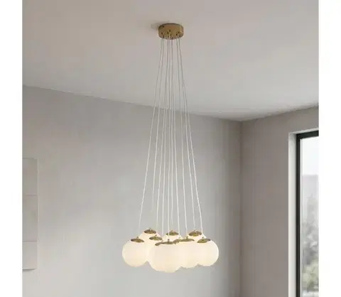 Svietidlá BRILAGI - Závesný luster na lankách GLOBE 10xE14/15W/230V biely BRLC3326