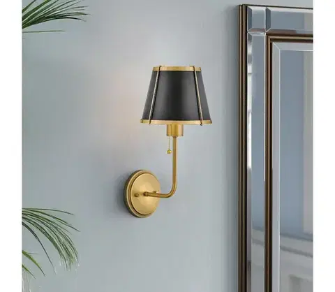 Svietidlá Elstead Hinkley HK-CLARKE1-BR-BK - Nástenná lampa CLARKE 1xE27/40W/230V mosadz/čierna HK-CLARKE1-BR-BK