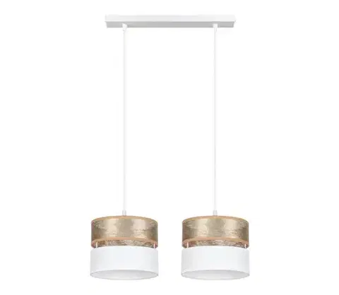 Svietidlá  Luster na lanku LIMA 2xE27/60W/230V zlatá/biela 0878
