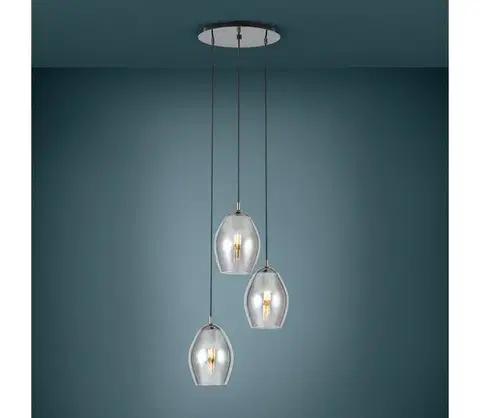 Svietidlá Eglo 39565 - Luster na lanku ESTANYS 3xE27/60W/230V dymová 39565