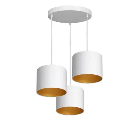 Svietidlá  Luster na lanku ARDEN 3xE27/60W/230V biela/zlatá 3449