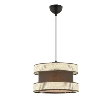 Svietidlá  Závesný luster na lanku HALO 1xE27/60W/230V hnedá/krémová 390FLH2463