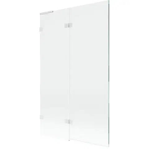 Sprchové dvere MEXEN/S - Lunar L vaňová zástena 2-krídlová ľavá 110 x 150, transparent, biela 897L-110-100-20-00-L