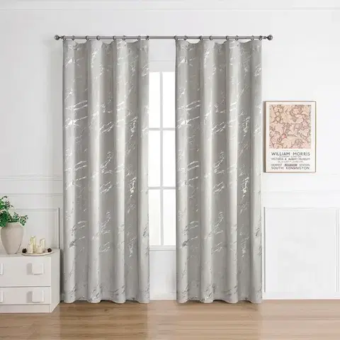Závesy do spálne Záves na páske VELVI 2504-7/210GSM 140x250 sivý