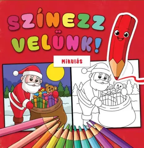 Nalepovačky, vystrihovačky, skladačky Színezz velünk! - Mikulás