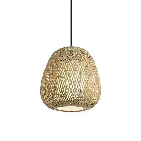 Vonkajšie závesné svietidlá Japandi závesná lampa bambusová 30cm IP44 - Moana