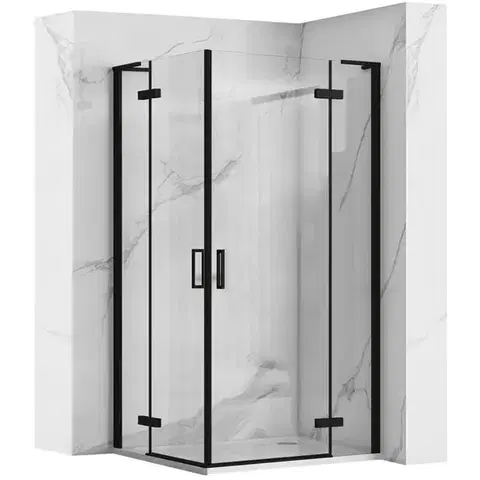 Sprchovacie kúty REA/S - Sprchová kabína Hugo Double Black 80x90 KPL-45232