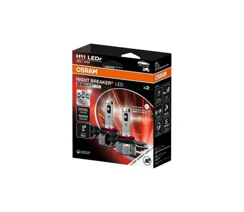 Žiarovky SADA 2x LED autožiaroviek NIGHT BREAKER SMART H11 PGJ19-2/14W/12V 6000K - Osram 64211DWNBSM-ECE-2HB