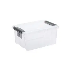 Boxy na skladovanie PLAST TEAM - Stohovateľný priehľadný PRO BOX 14L, umelá hmota