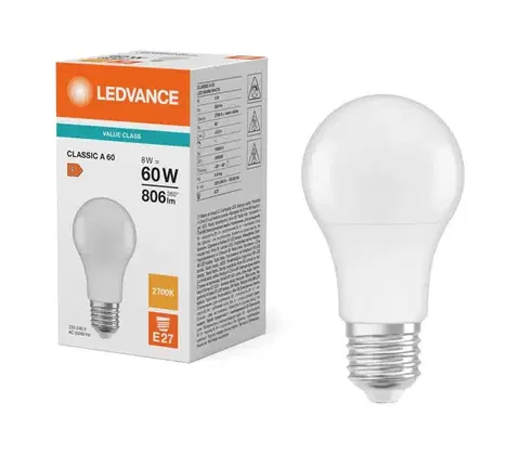 LED osvetlenie LED žiarovka CLASSIC A60 E27/8W/230V 2700K - Ledvance 4099854049620