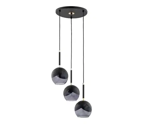 Svietidlá  Luster na lanku MILTONA 3xE27/60W/230V čierna/šedá 62419