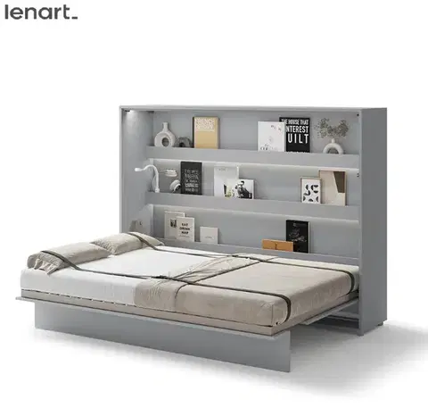 Postele Dig-net nábytok Sklápacia posteľ Lenart BED CONCEPT BC-04 sivá | 140 x 200 cm