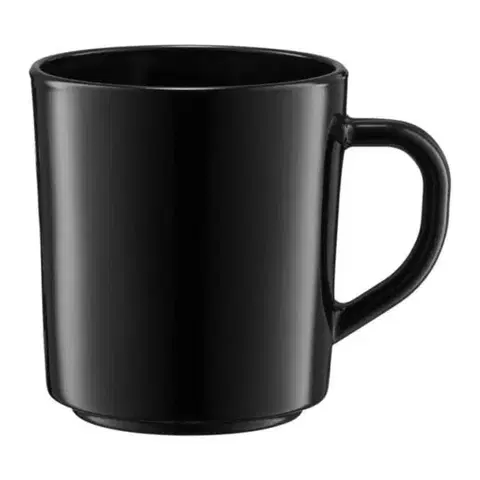 Poháre Kinekus Hrnček sklo 270ml, JUMBO, s uškom, čierny
