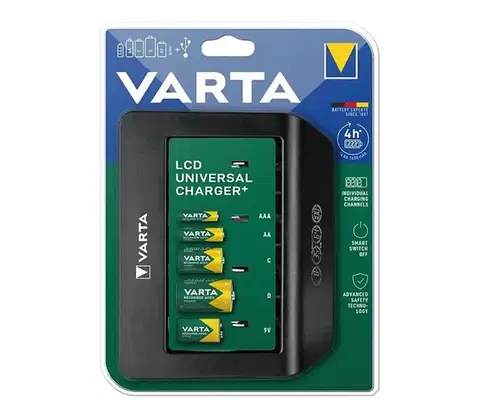 Predlžovacie káble Varta 57688101401 - LCD Univerzálna nabíjačka baterií 230V 57688101401