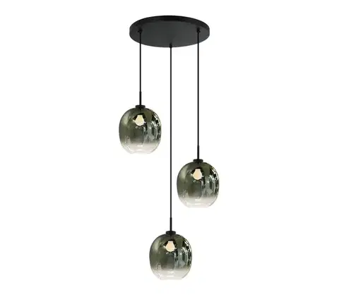 Svietidlá Viokef Lighting Závesný luster na lane MIRROR 3xE27/14W/230V dymovozelený 4345600