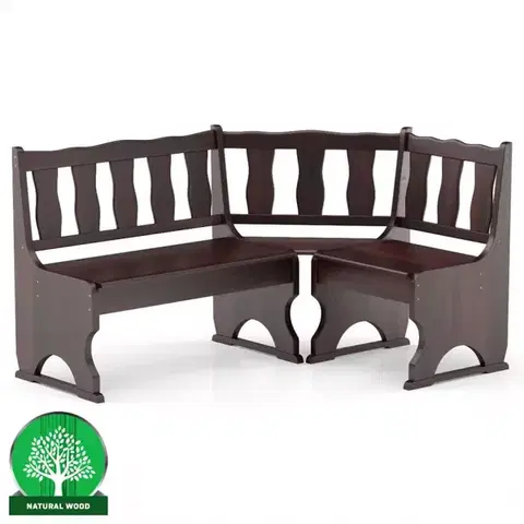 Borovicové rohové sedačky Rohová lavica borovica NR101-150x86x110 orech