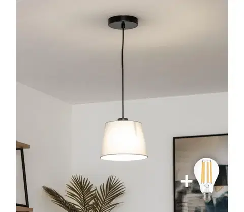 Svietidlá BRILAGI - LED luster na lanku CERIA 1xE27/40W/230V priemer 20,5 cm sivá BG3987+EG781031