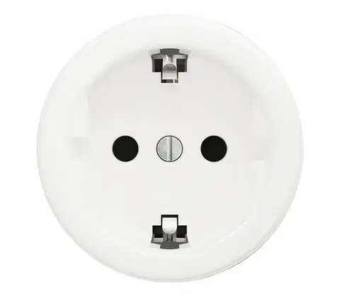Predlžovacie káble lap - Retro domová zásuvka bez rámčeka SCHUKO 230V/16A snehovo biela W/ZS