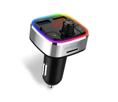 Predlžovacie káble CONNECT IT CCC-9090-SL- LED RGB FM vysielač do auta s funkciou handsfree čierna/stř. CCC-9090-SL