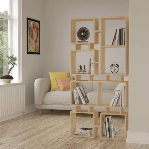 Regály Moderná knižnica MAK, dubová.
