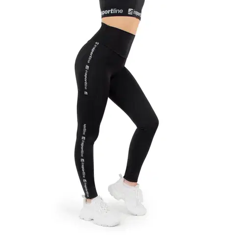 Dámske klasické nohavice Dámske legíny inSPORTline Highwaist štandardná - čierna - XS