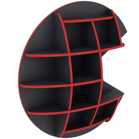 Kancelárske police Polička Matrix III grafit/červená