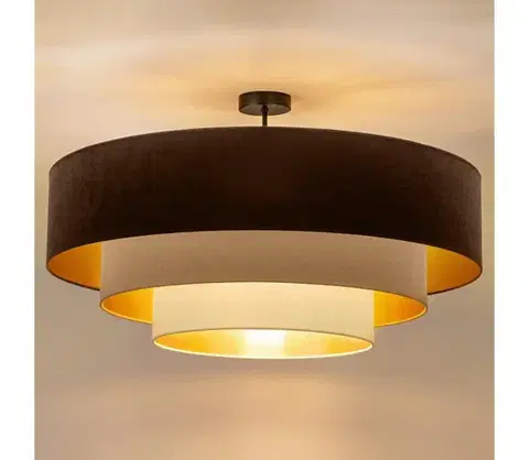 Svietidlá BRILAGI - Prisadený luster LUNETA 3xE27/60W/230V priemer 80 cm hnedá/béžová/krémová 8590828052258