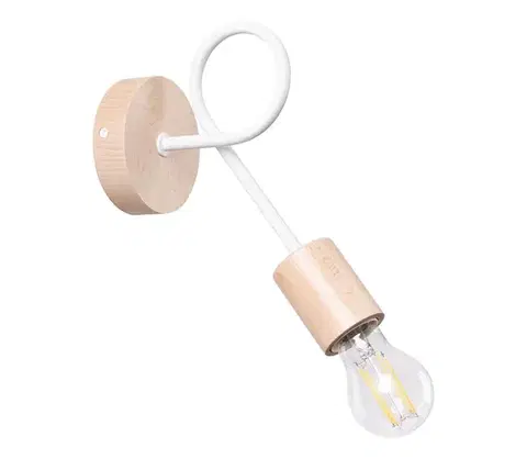 Svietidlá  SL.1473 - Nástenná lampa EMBER 1xE27/15W/230V biela/béžová/buk SL.1473