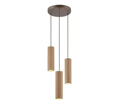 Svietidlá Brilliant - Luster na lanku LAKEWOOD 3xGU10/10W/230V pr. 28 cm hnedý 51571/20