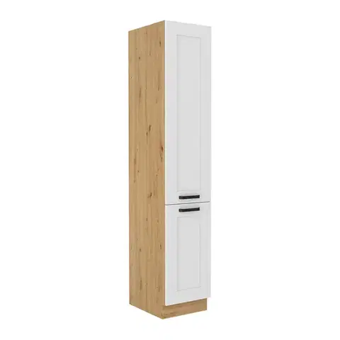 Kuchynské dolné skrinky KONDELA Lula 40 DK-210 2F potravinová skriňa biela / dub artisan