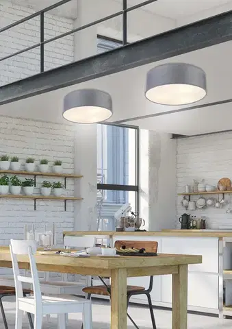 Stropná svetla Okrúhla stropná lampa svetlosivá 3x40W E27 40cm Kioto