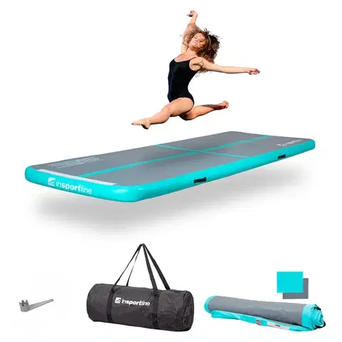 Žinenky Airtrack inSPORTline Airstunt 300x100x10 cm šedo-tyrkysový