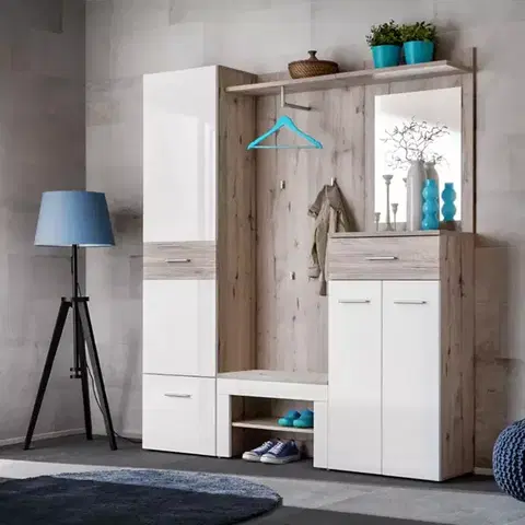 Predsieňový nábytok Predsieňový nábytok  Gustavo III Dub Wellington/biely